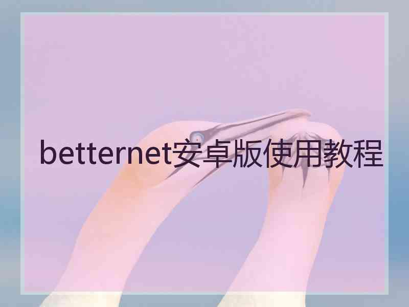 betternet安卓版使用教程