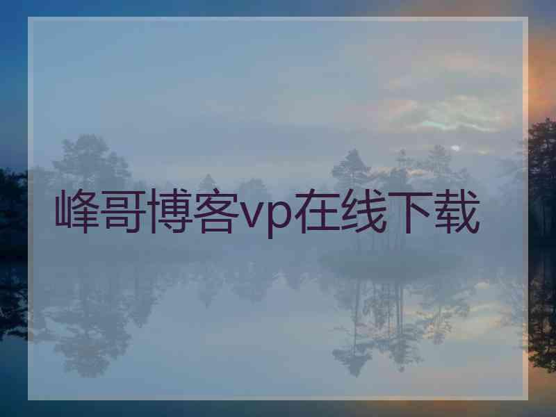 峰哥博客vp在线下载