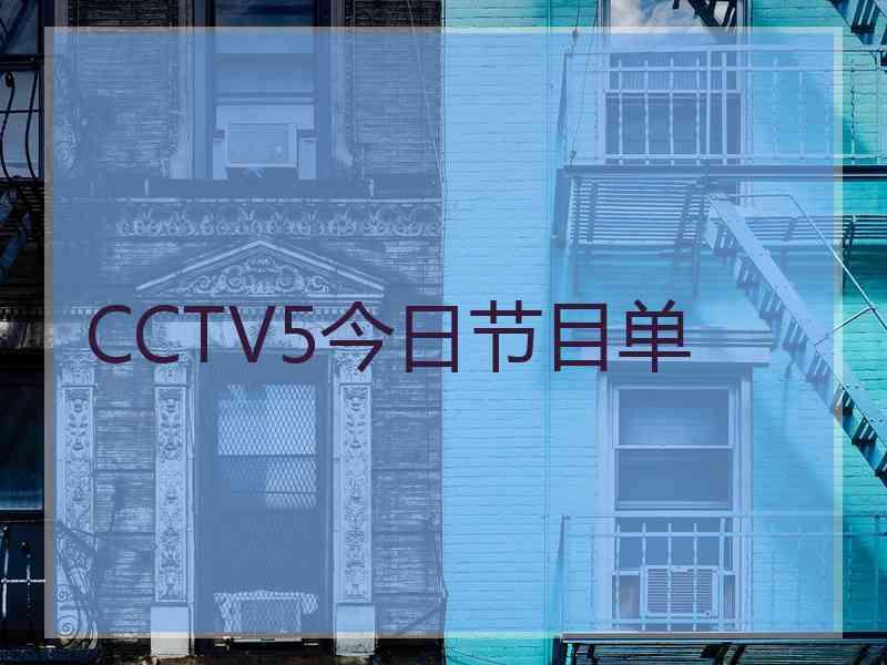 CCTV5今日节目单