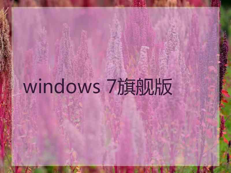 windows 7旗舰版