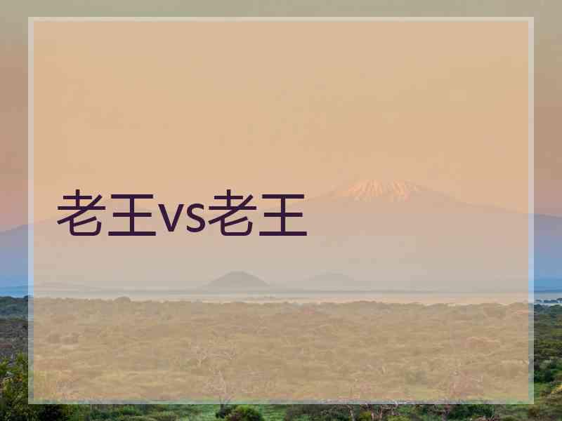 老王vs老王
