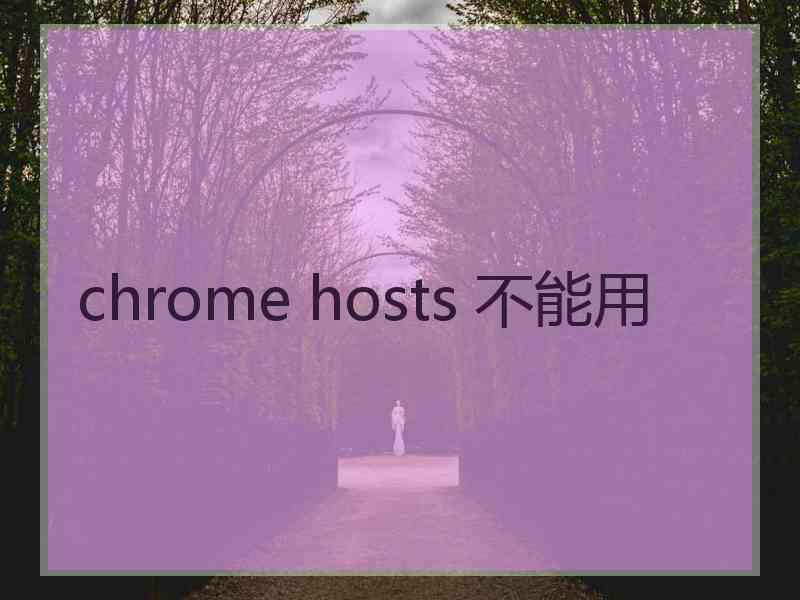 chrome hosts 不能用