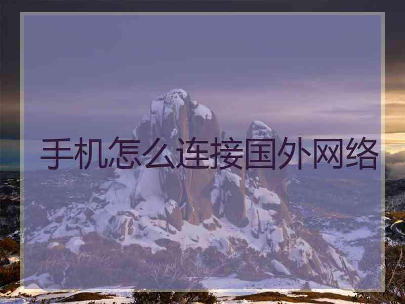 手机怎么连接国外网络