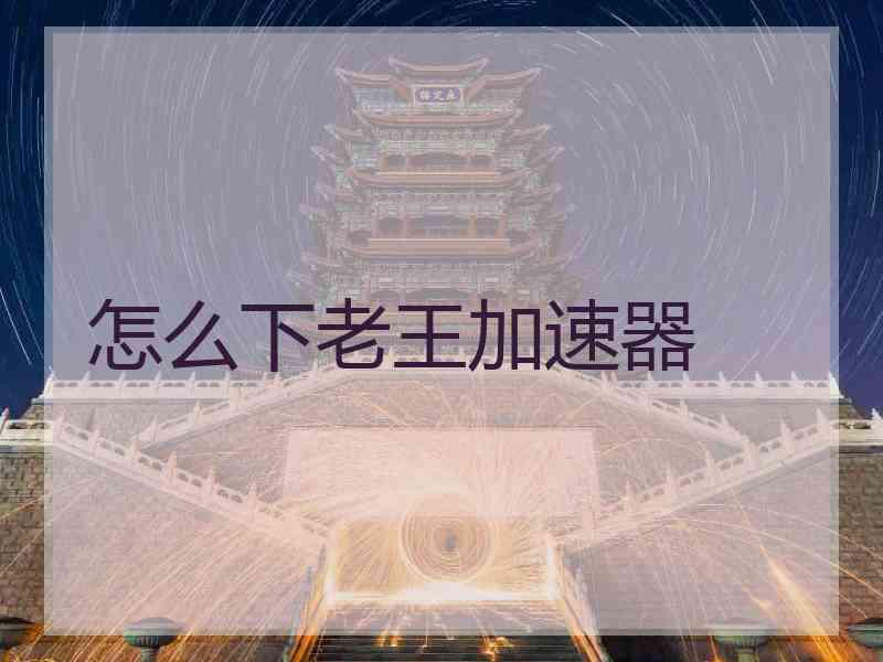 怎么下老王加速器