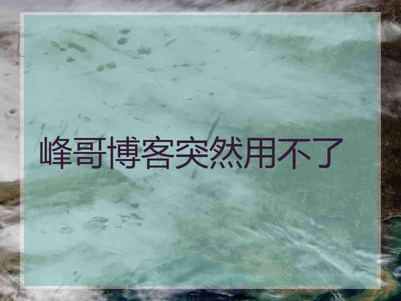 峰哥博客突然用不了