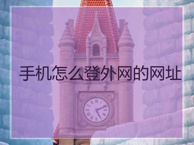 手机怎么登外网的网址