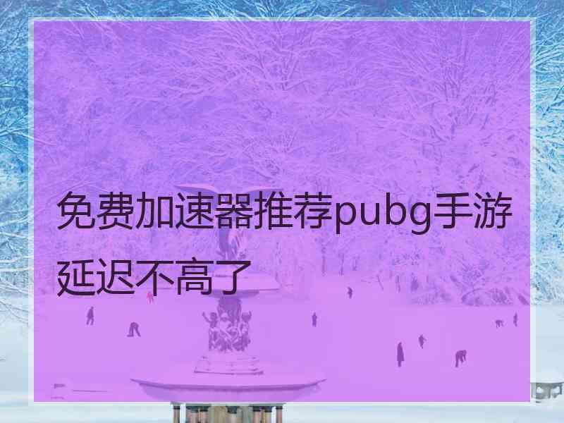 免费加速器推荐pubg手游延迟不高了