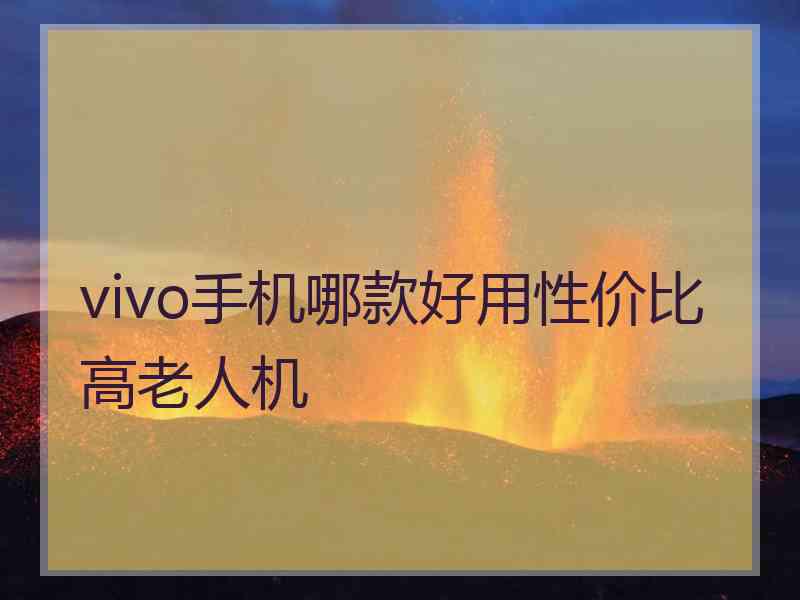 vivo手机哪款好用性价比高老人机